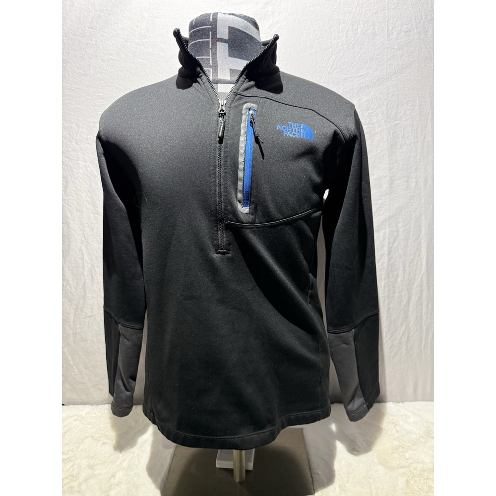 North Face‎ Jersey Track Jacket Pullover Half Zip Material Black System Men'S M
